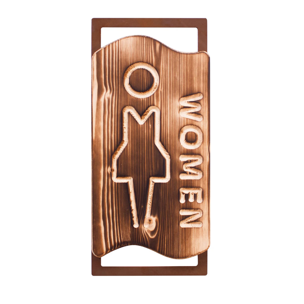 Holz-WC-Schild „Women“