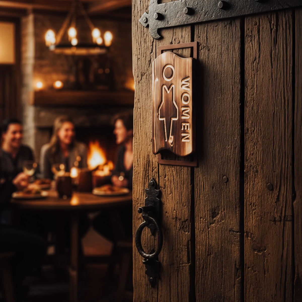 Holz-WC-Schild „Women“ – Ansicht 2