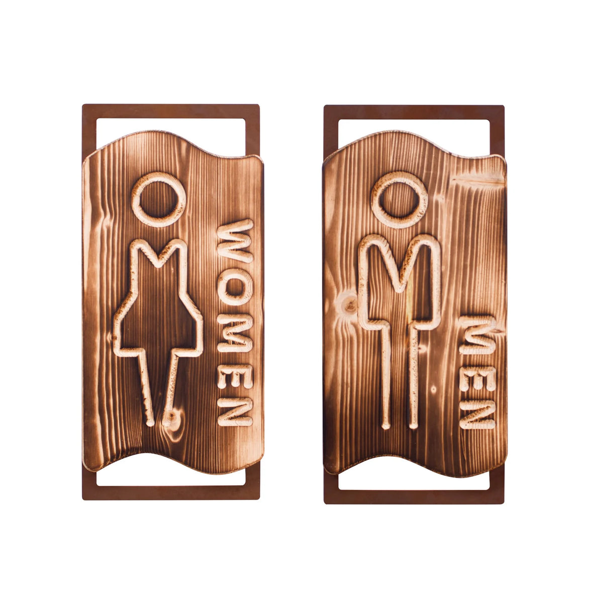 Holz-WC-Schilder „Women“ und „Men“