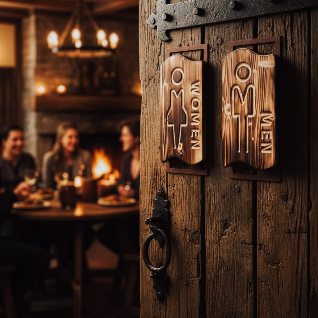 Holz-WC-Schilder „Women“ und „Men“ – Ansicht 2