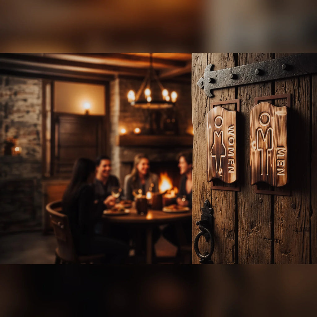 Holz-WC-Schilder „Women“ und „Men“ – Ansicht 3